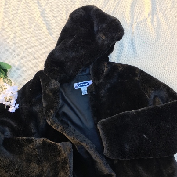 Black old navy hooded jacket size :6 - Picture 4 of 4